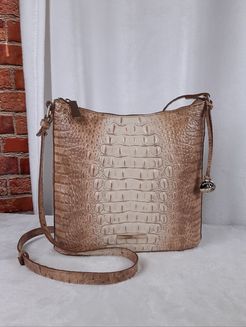 Brahmin Croc Embossed Katie Crossbody Bag